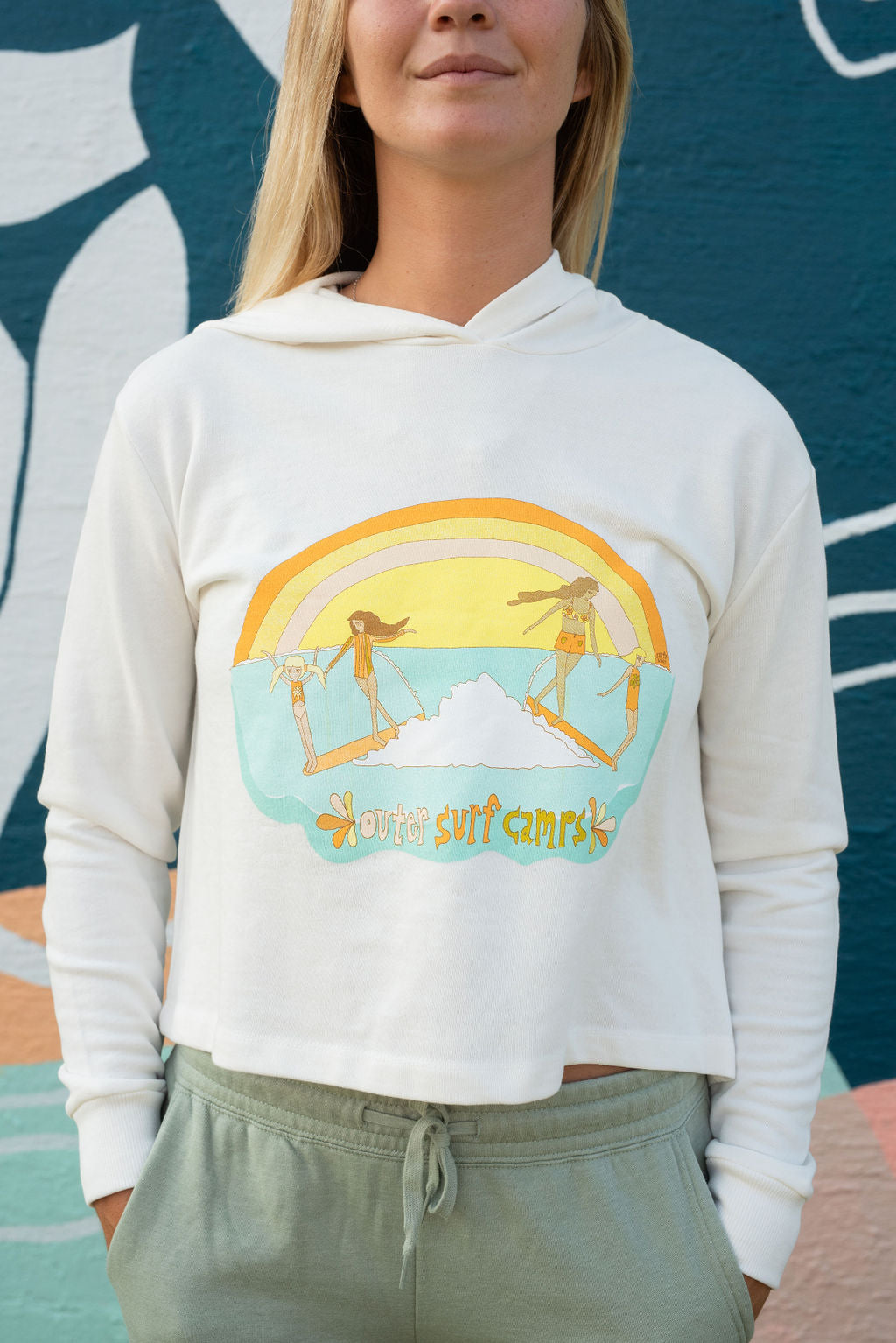 Women's Cropped Terry Surf Camp Hoodie