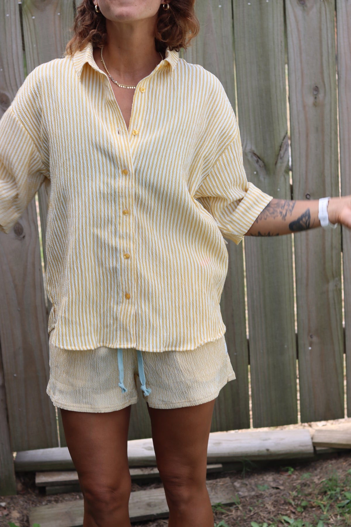 Myrtle Seersucker Button Up