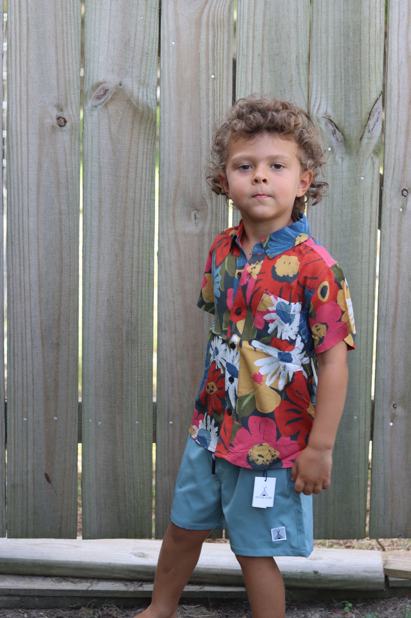 Boys Camden S/S Button Up- Floral
