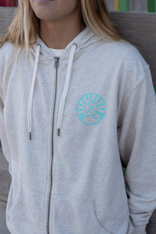 Women's Outer Surf Logo Zip Hoodie