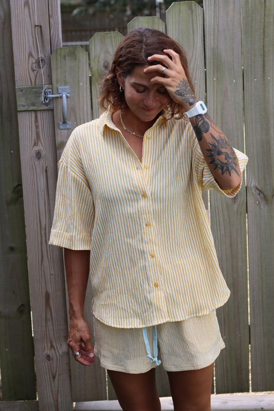 Myrtle Seersucker Button Up