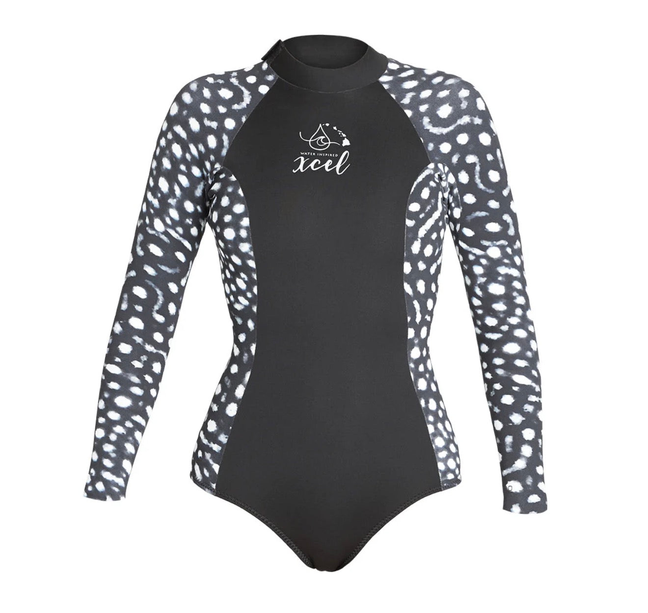XCEL Women’s Water Inspired Axis L/S Springsuit 2mm back zip (whale shark pattern)