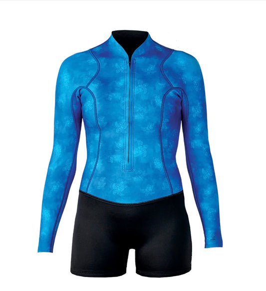 Women's Ocean Ramsey Water Inspired Axis Long Sleeve Front Zip Springsuit 2/1mm