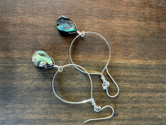 Abalone Hoop Earrings