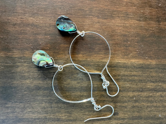 Abalone Hoop Earrings