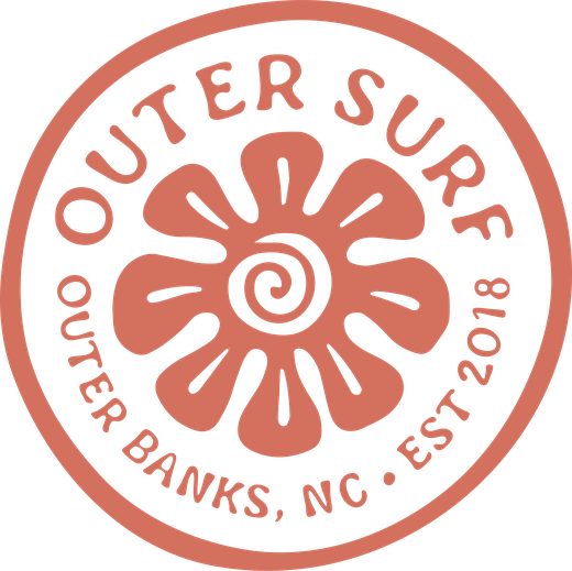 Outer Surf badge: Outer Banks, NC, established 2018