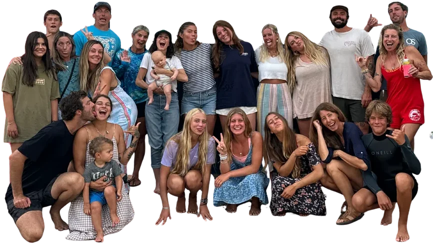 The Outer Surf instructor crew together in a group photo